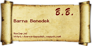 Barna Benedek névjegykártya