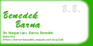 benedek barna business card